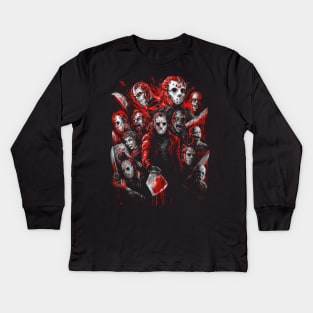 Jason Voorhees (Many faces of) Kids Long Sleeve T-Shirt